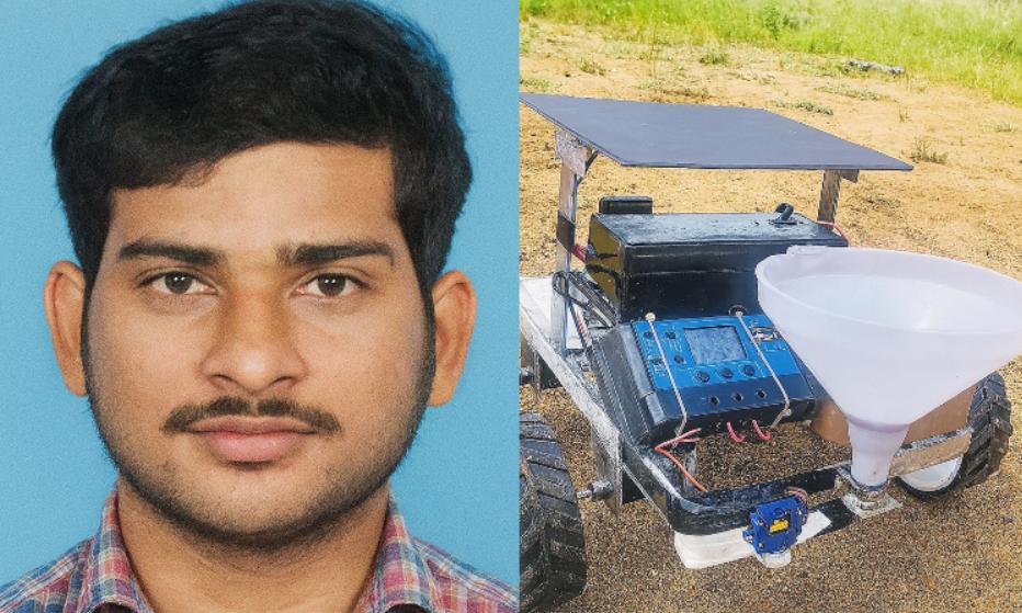 JNTU-H Student Designs Solar Seed Sowing Machine