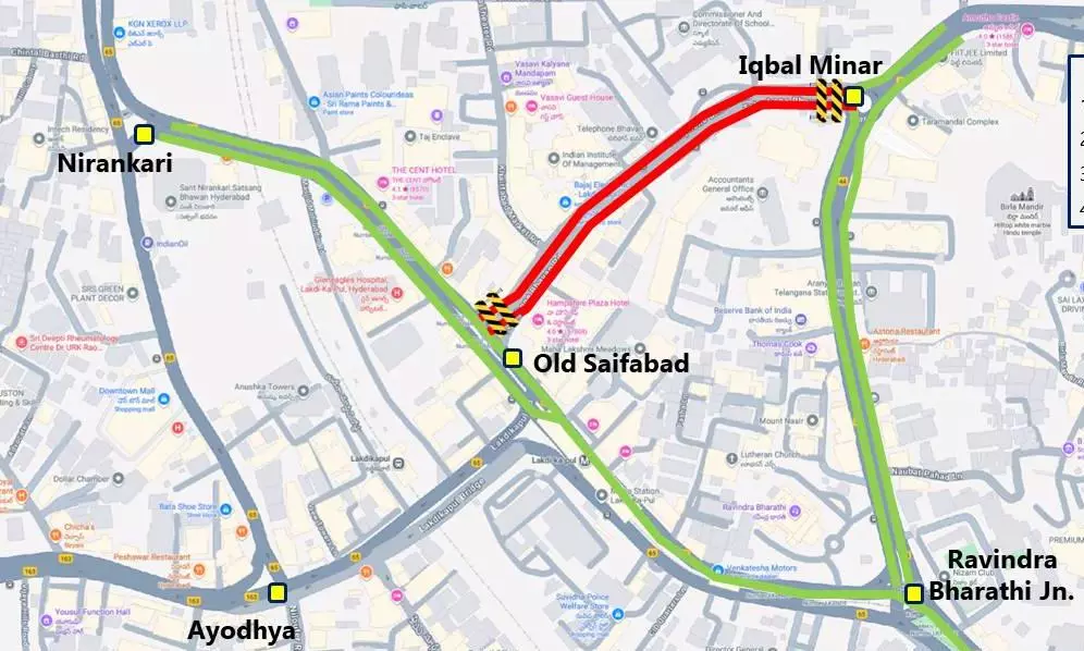 Traffic Curbs for Rosaiah Statue at Old Saifabad Road