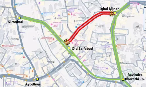 Traffic Curbs for Rosaiah Statue at Old Saifabad Road