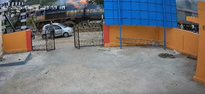 Video: Mysore-Udaipur Humsafar Express Catches Fire Near Channapatna