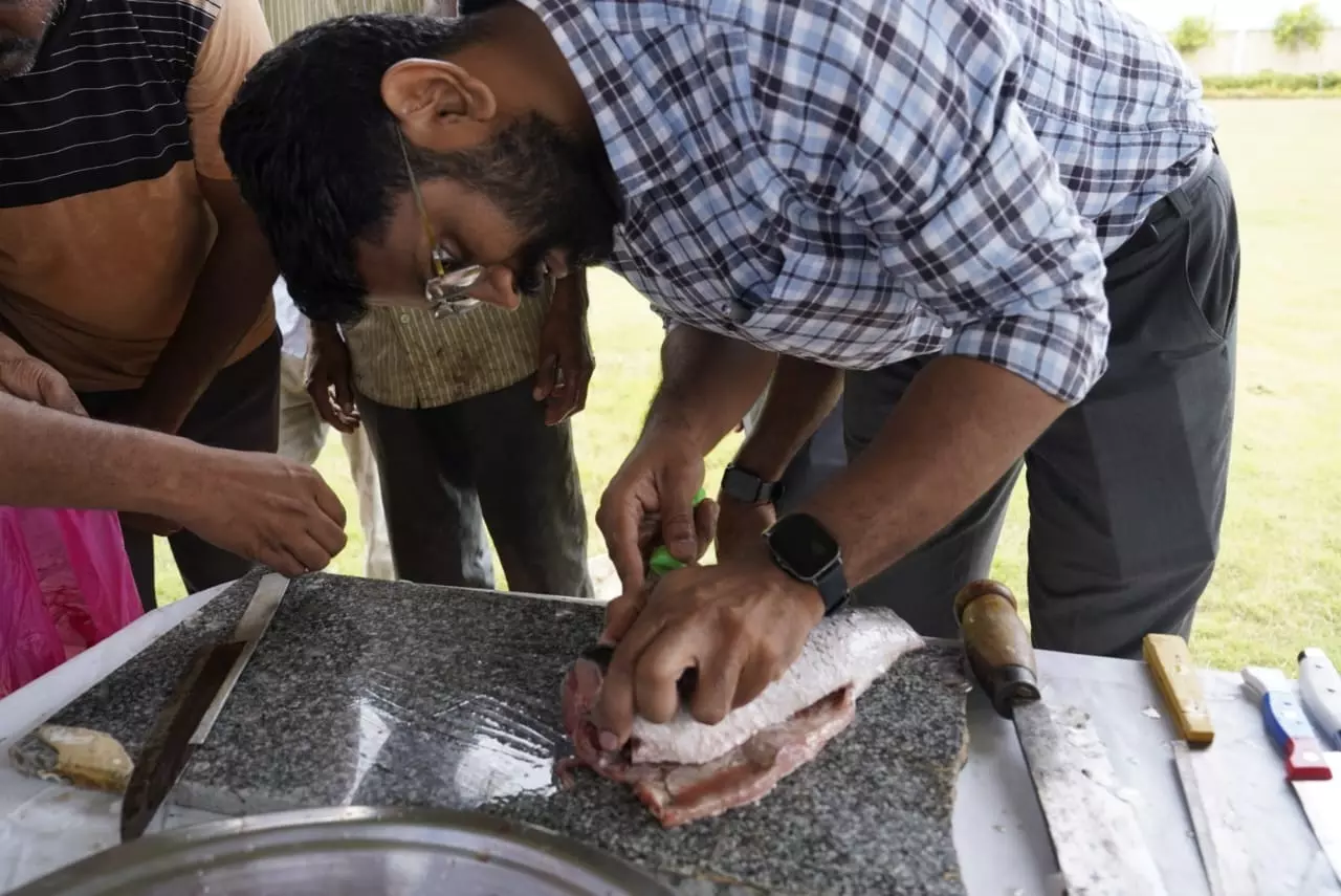 Bhadradri-Kothagudem Collector Gives Demo to Add Value to Boneless Fish, Sheep Milk