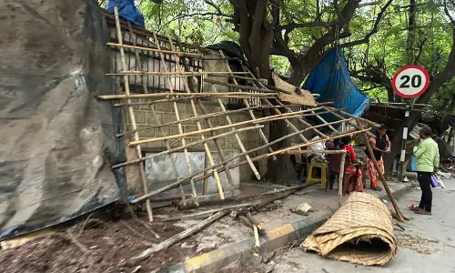 Temporary Sheds On Pavement At Secunderabad Court Removed