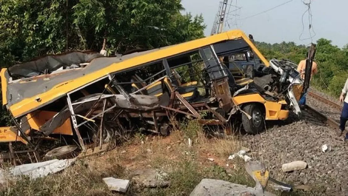 Three Students Killed as Train Hits School Van in Cuddalore
