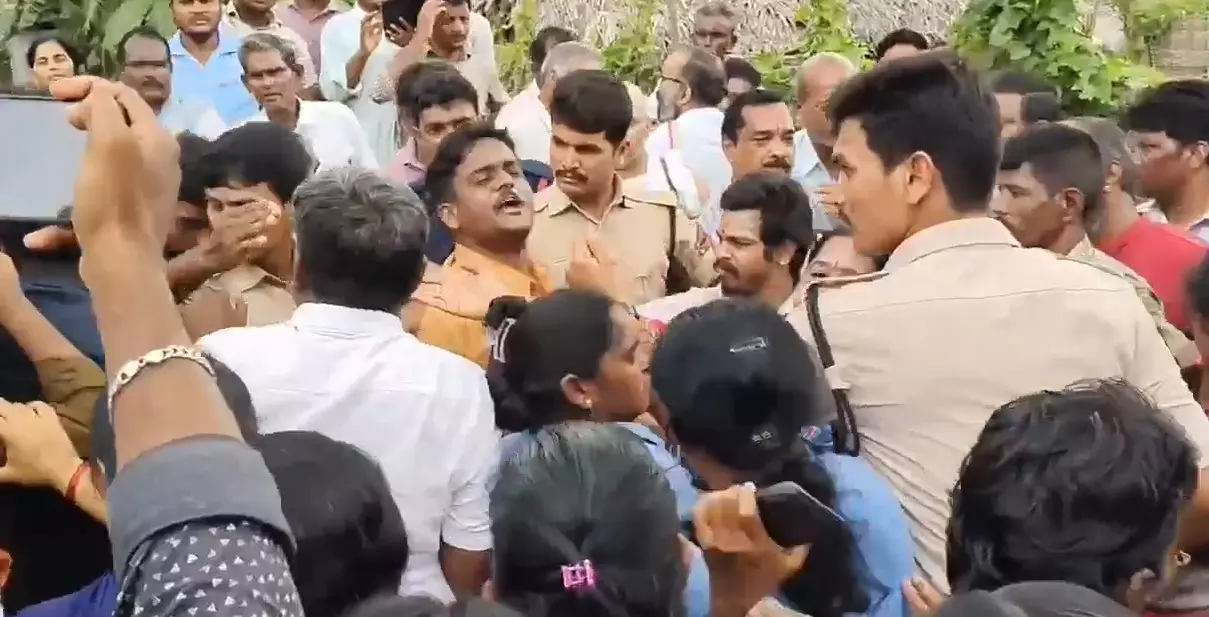 Rama Temple Land Encroachers Assault Bhadradri Temple EO in Andhra Pradesh