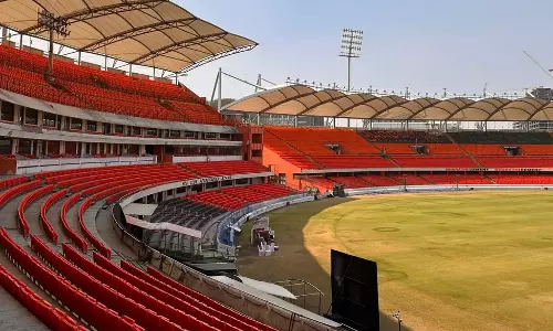 Builder Blocks Five Gates to Uppal Cricket Stadium