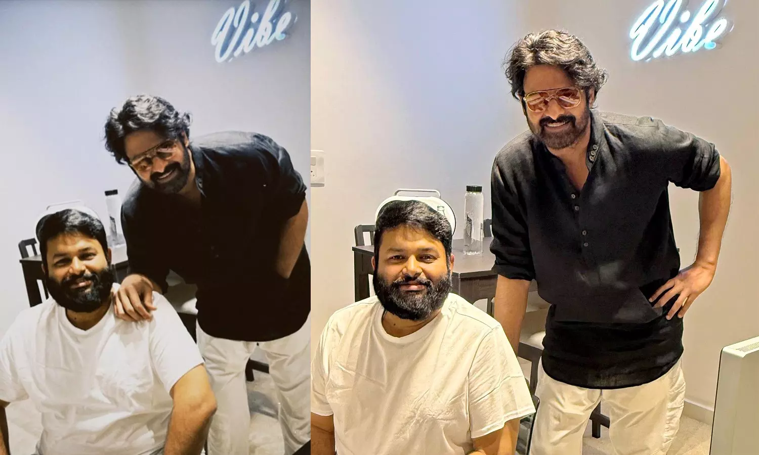 Prabhas Spotted With Thaman At Raja Saab Music Session