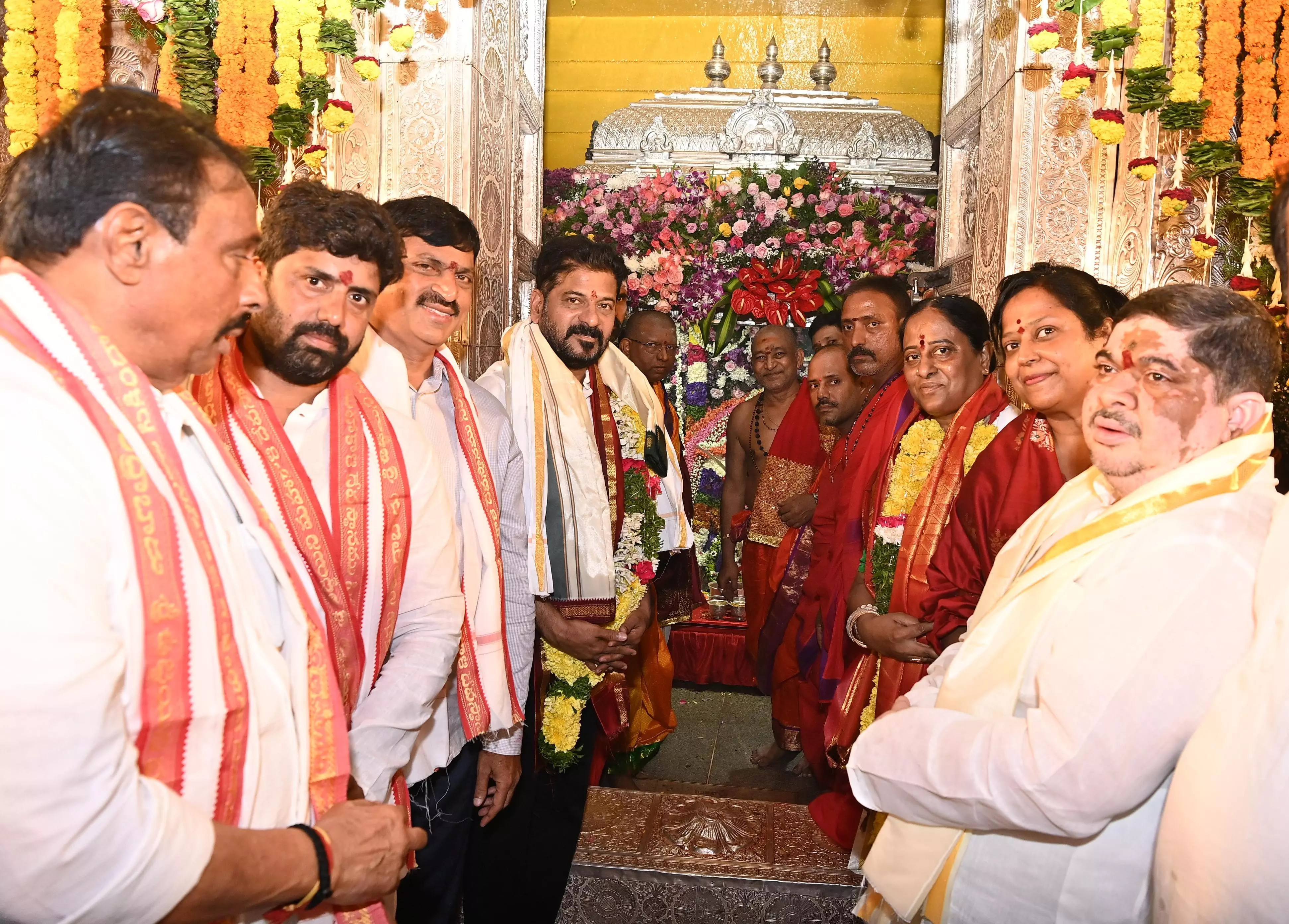 Revanth Reddy Offers Special Prayers At Sri Ujjaini Mahankali Temple Revanth Reddy Offers Special Prayers At Sri Ujjaini Mahankali Temple