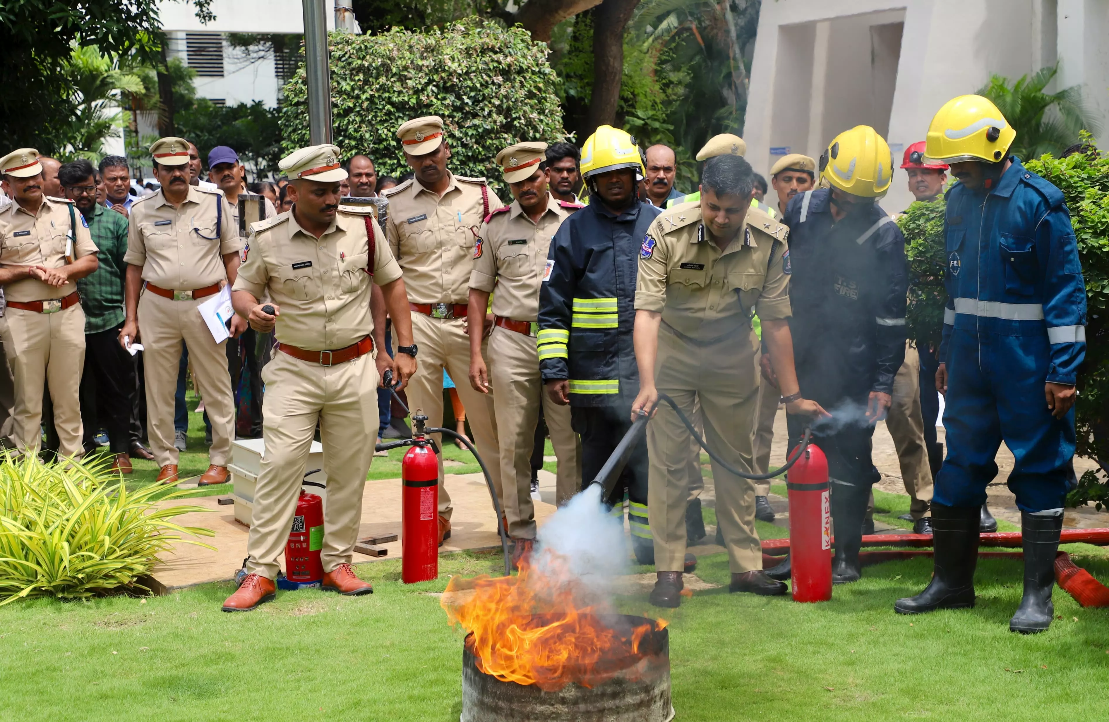 Cyberabad Police Conducts Fire Mock Drill to Strengthen Emergency Preparedness