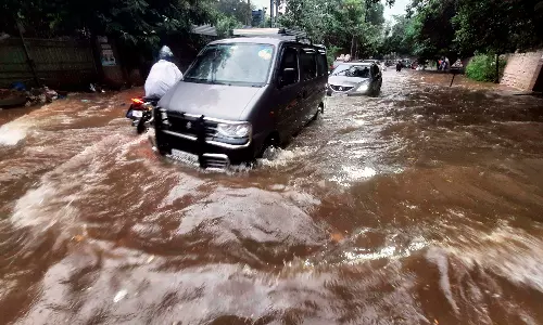 Hyderabad Rains: Colony Flooded, Water on Flyovers Hyderabad Rains: Colony Flooded, Water on Flyovers