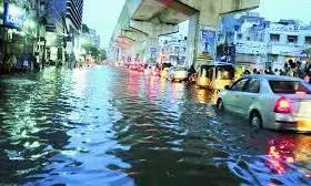 Traffic Crawls After Heavy Showers