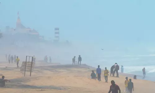 Rare Arctic Sea Smoke Phenomenon Spotted Along Vizag Beach Road After Recent Rains