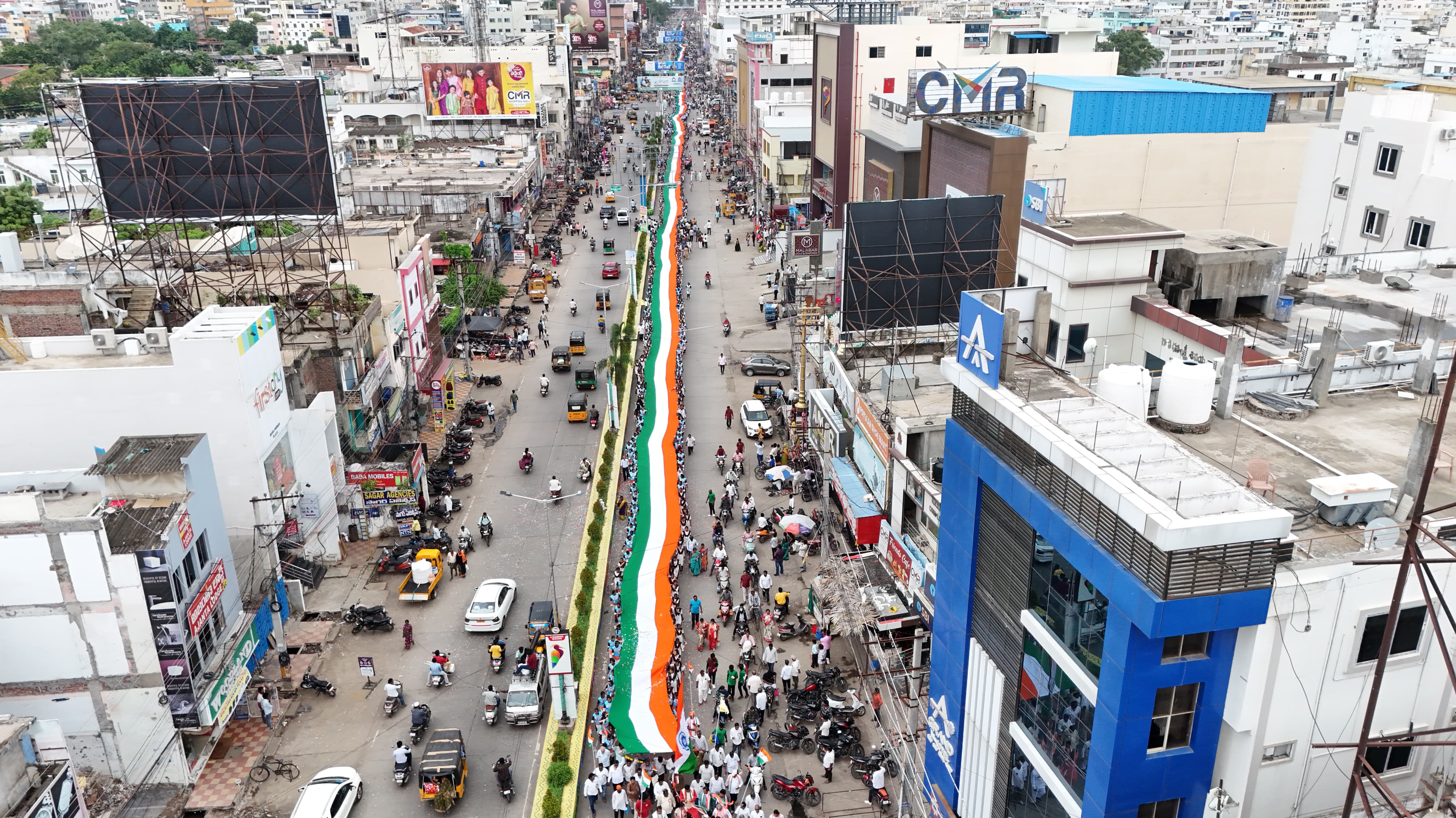 Ongole Hosts Rally With 3,600-Foot National Flag