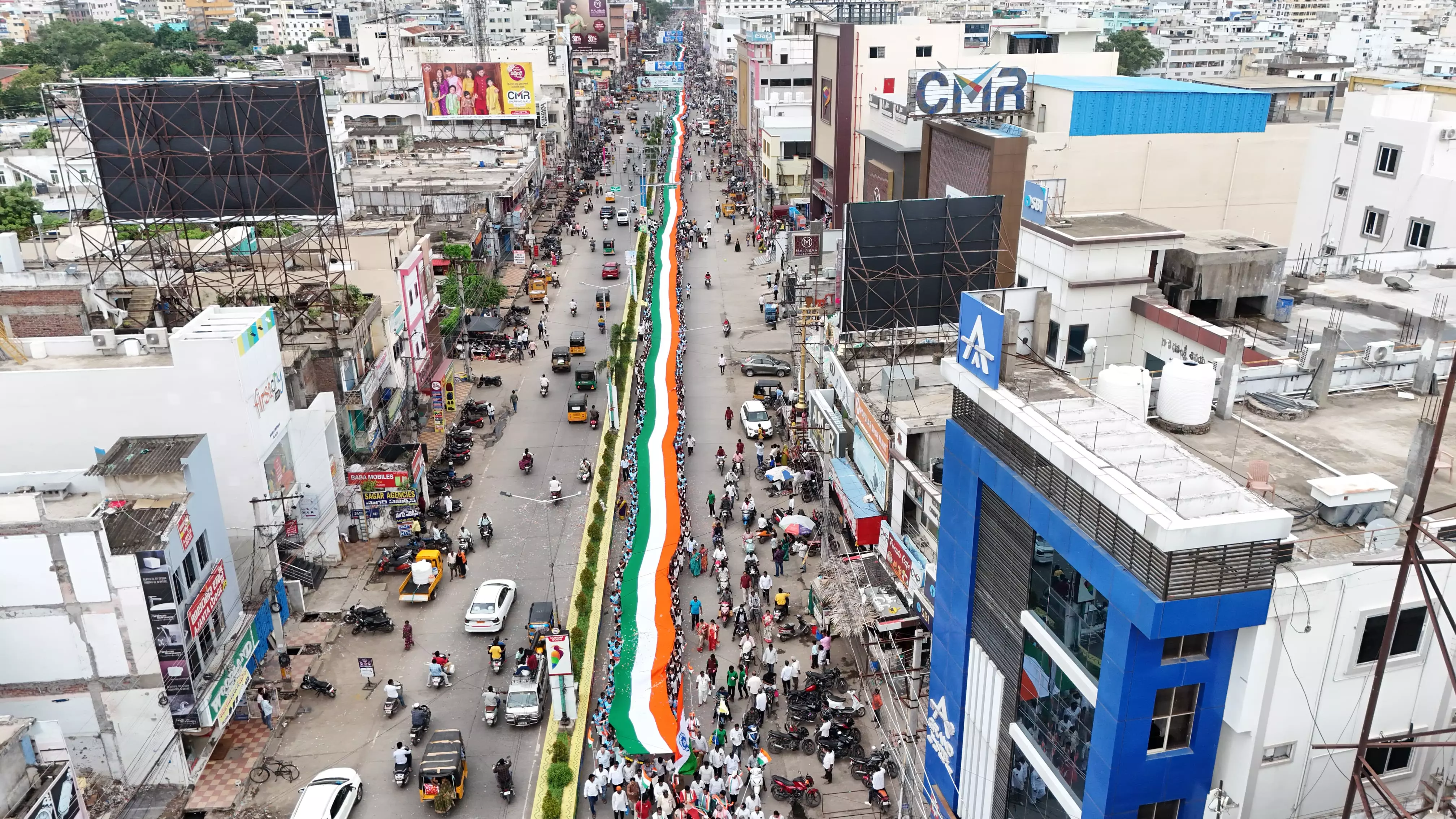 Ongole Streets Adorned With 3,600-Ft National Flag In Unity Rally