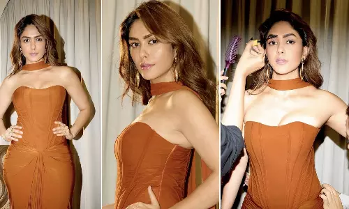 Mrunal Thakur Shines in Orange Mrunal Thakur Shines in Orange