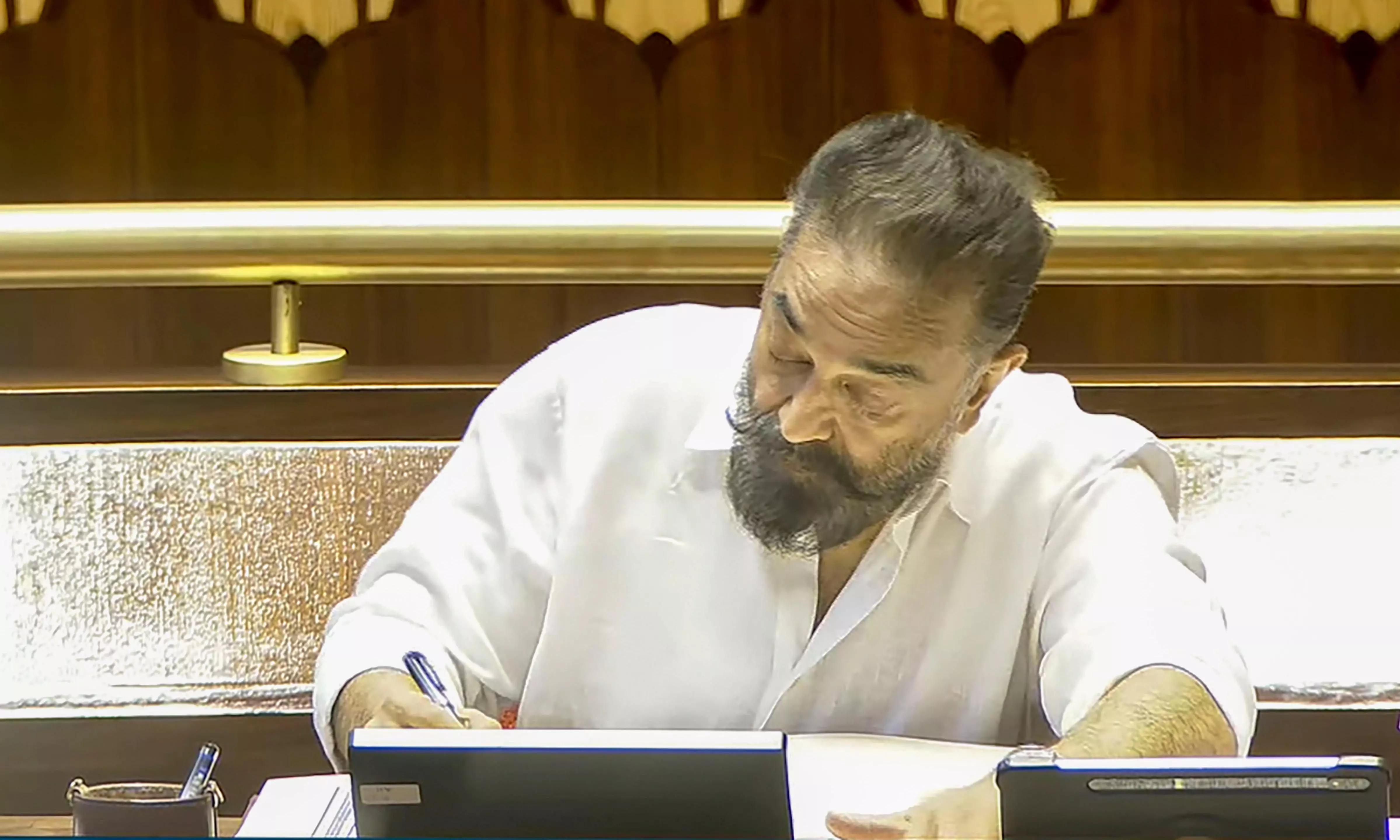 MNM Leader Kamal Haasan Takes Oath as Rajya Sabha Member