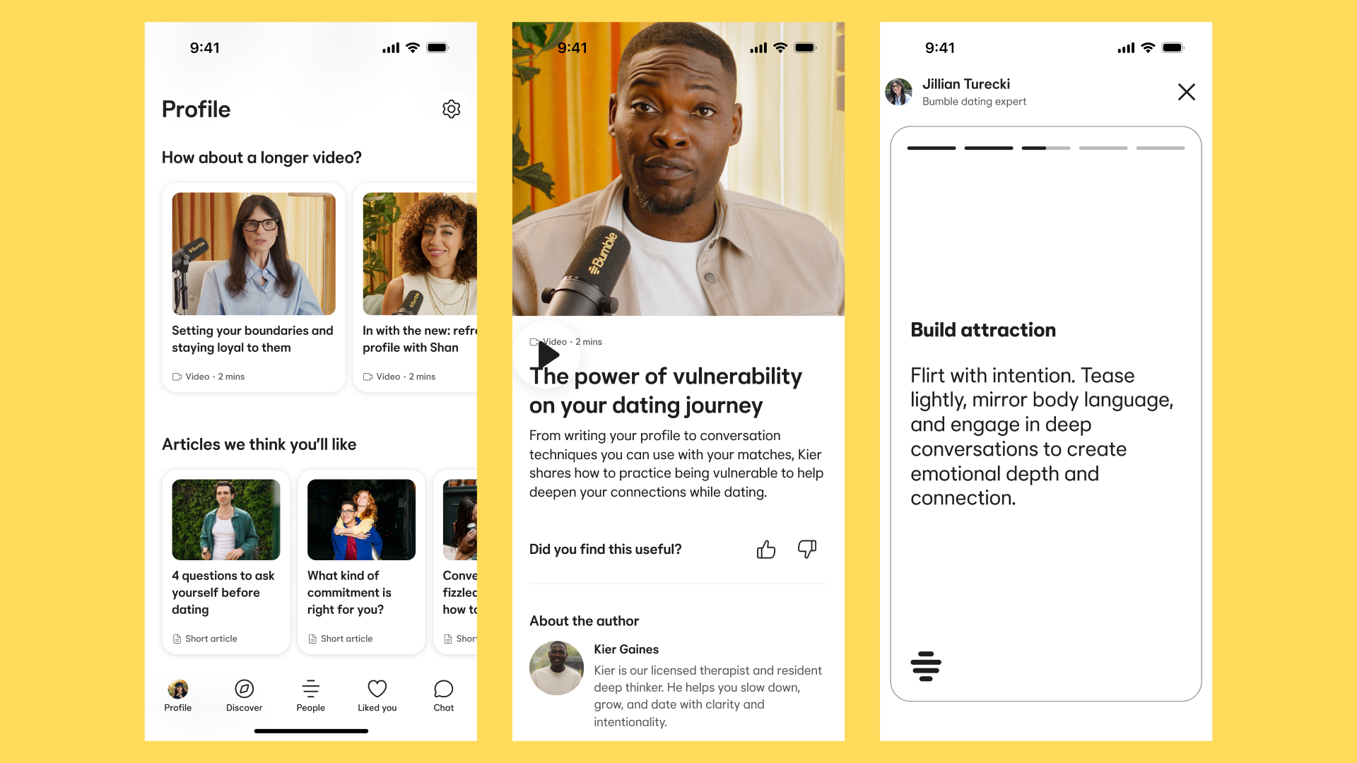 Bumble Launches In-App Dating Advice Hub
