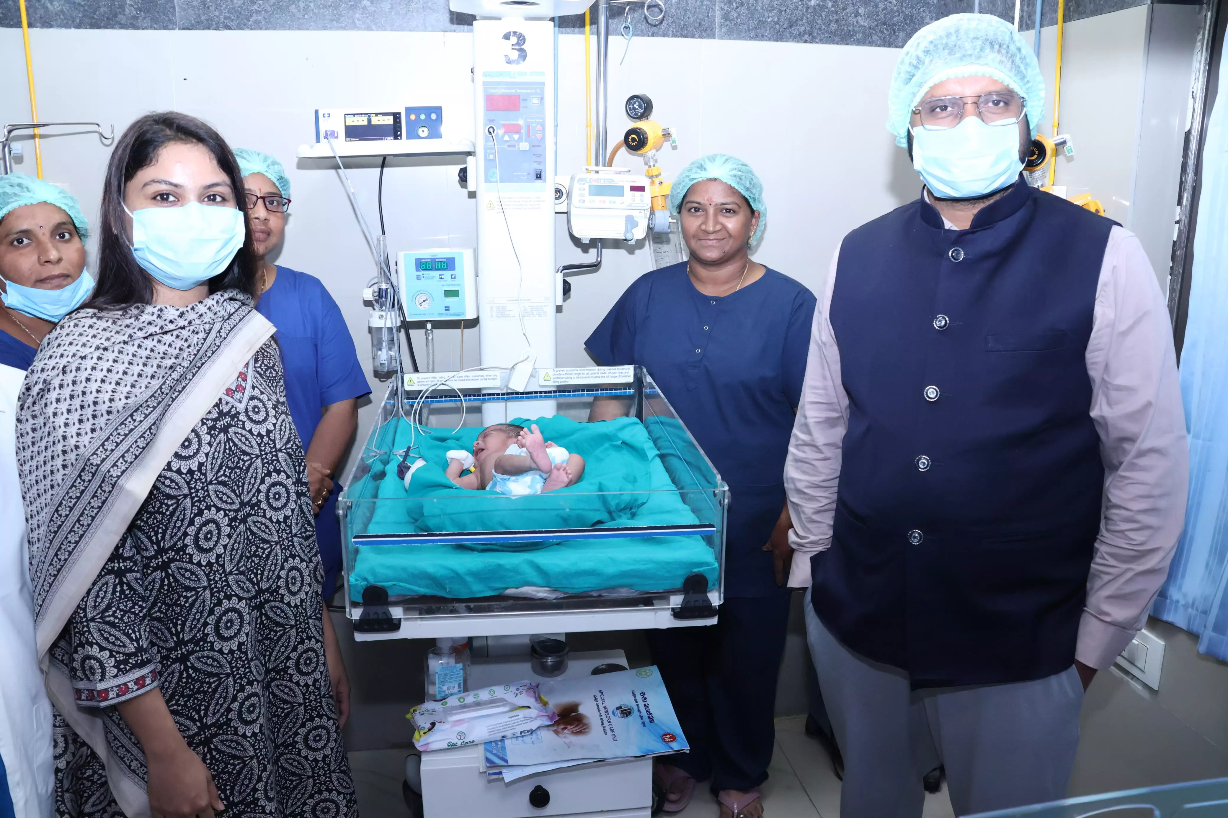 Collector, Wife Visit Abandoned Child in Jangaon