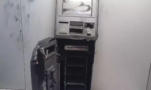 SBI ATM in Adilabad Robbed Using Gas Cutters