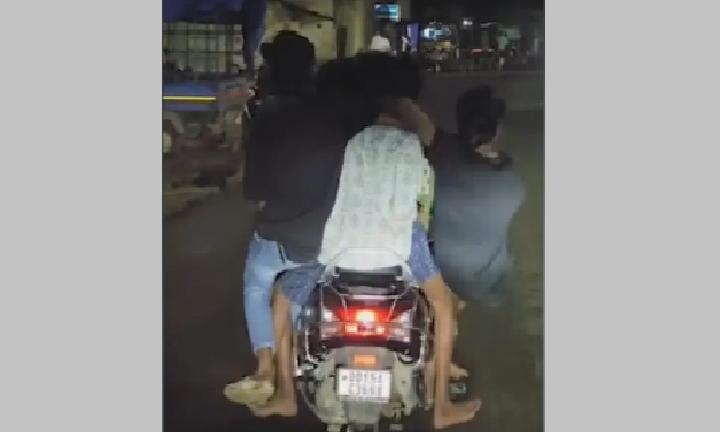 Seven Youths Detained After Dangerous Scooter Ride in Sambalpur