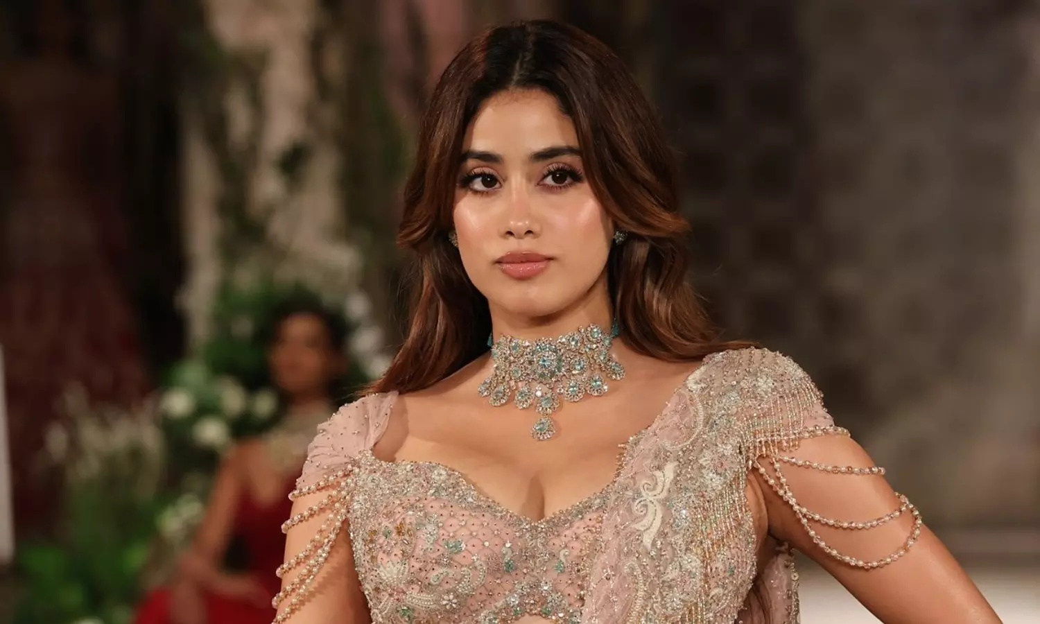 Janhvi Kapoor Dazzles in Dreamy Pink Lehenga and Stunning Choker