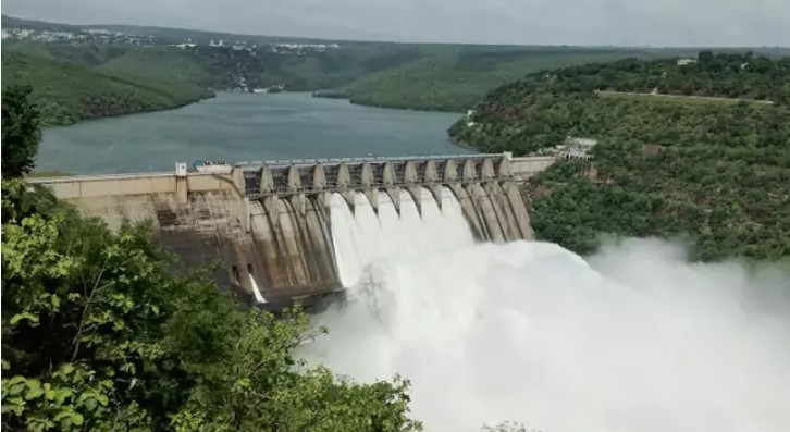 Srisailam Reservoir Releases Water Due to Flood Inflows
