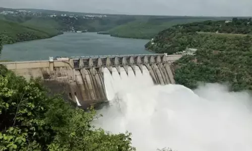 Flood Inflow Swells Srisailam Reservoir to Near Capacity; Six  Gates Opened