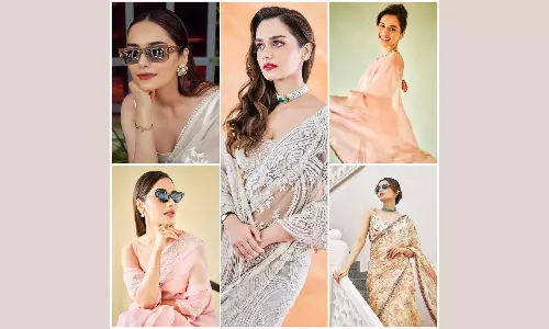 Miss World Manushi Chhillars Saree X Sunglasses Game For Maalik Promotions Proves Shes The Master of Making Any Look Her Own