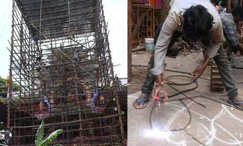 All Set for Installing Khairatabad Ganesh Idol