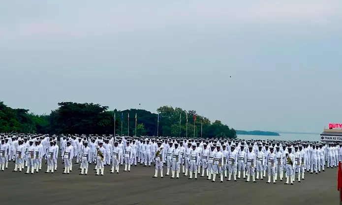 2,010 Agniveers Pass Out At INS Chilka; Vice Admiral Rajesh Pendharkar Reviews Parade