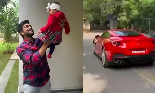 Ram Charan Enjoys a Ferrari Spin with Daughter Klin Kaara