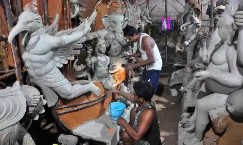 Kolkata Artisans Breathing Life Into Clay Idols At Vizag