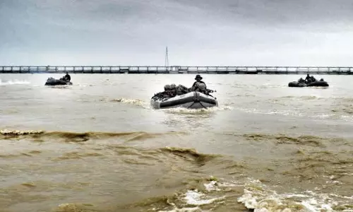 Military Drill At Farakka Barrage In West Bengal