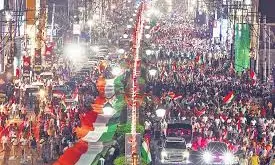 Rally With 1.1-Km Tricolour Held In Kurnool