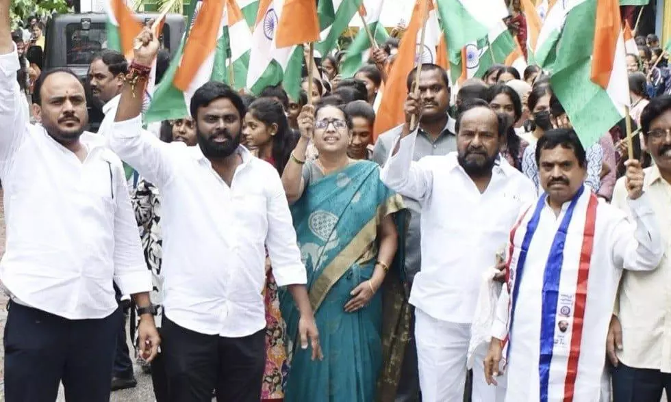 Students Take Out Tiranga Rally