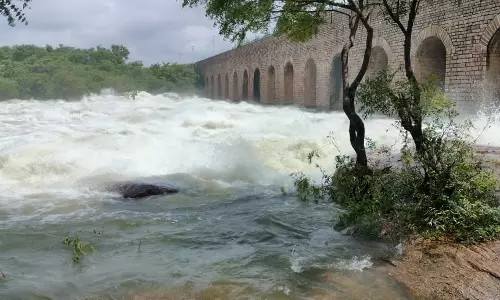 11 Gates of Himayatsagar Opened After Heavy Rains 11 Gates of Himayatsagar Opened After Heavy Rains