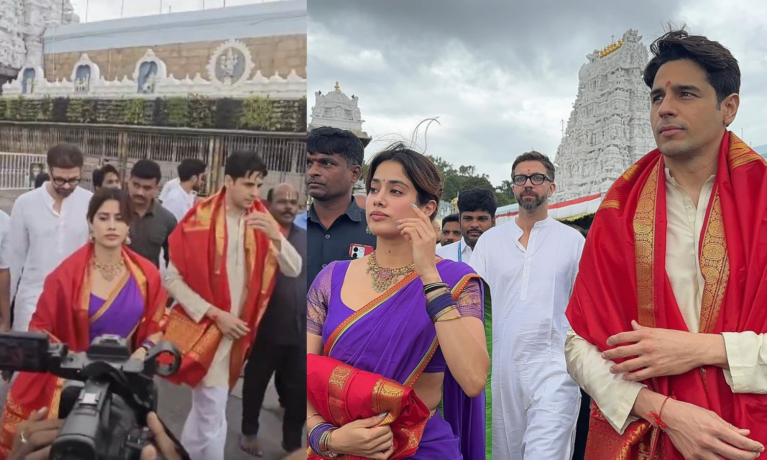 Janhvi Kapoor, Sidharth Malhotra Visit Tirumala for 'Param Sundari'