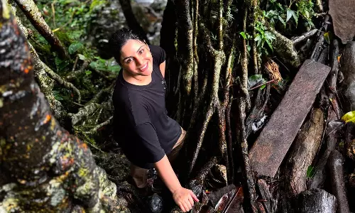 Samyuktha Menon Embraces Nature and Calmness Samyuktha Menon Embraces Nature and Calmness