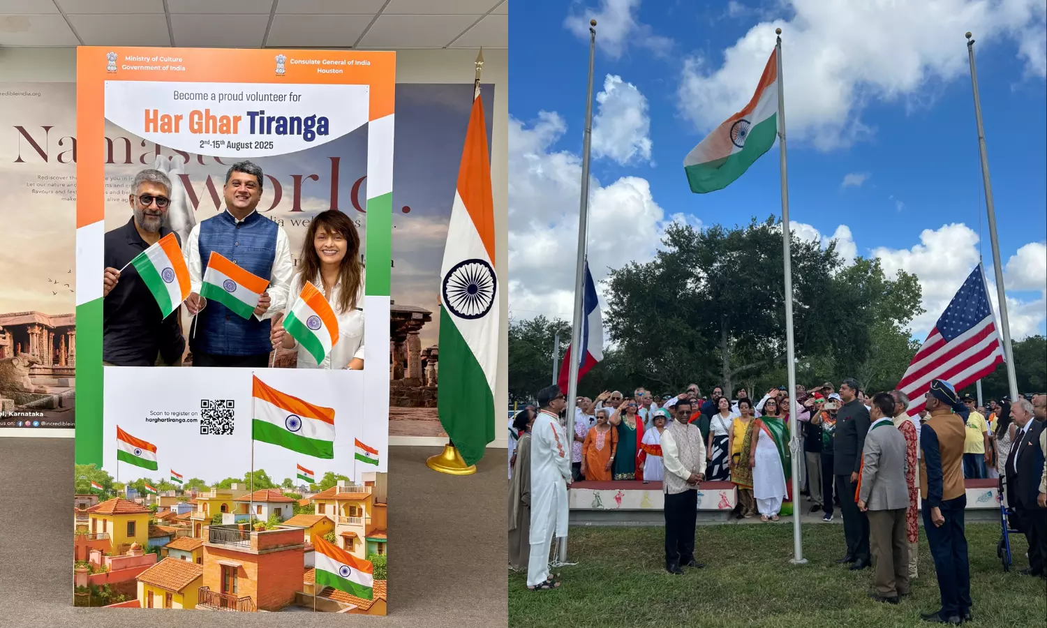 Astronauts, Diaspora Celebrate Indias 79th Independence Day with Flag Hoisting in Houston Astronauts, Diaspora Celebrate Indias 79th Independence Day with Flag Hoisting in Houston