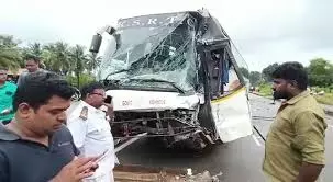 Two killed, 12 injured as KSRTC bus hits stationary lorry in Ballari