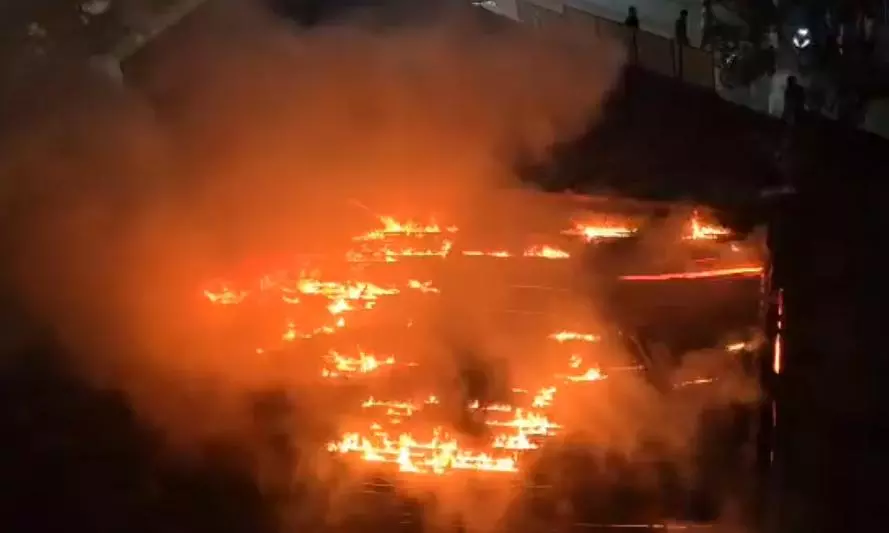 Fire Guts 3 Shops in Rajendranagar