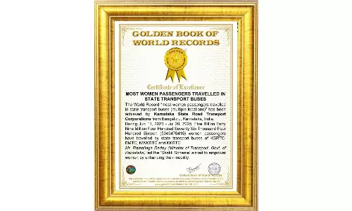 Shakti Scheme Enters Golden Book Of World Records for 500 Crore Rides