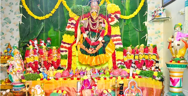 Mass Varalakshmi Vratams at Durga temple today