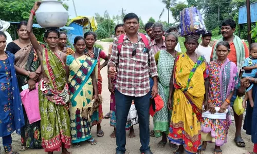 Tribal Women Protest For Restoration Of Bus Services Tribal Women Protest For Restoration Of Bus Services