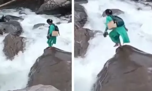 Himachal Nurse Braves Raging Stream To Vaccinate Baby, Video Goes Viral