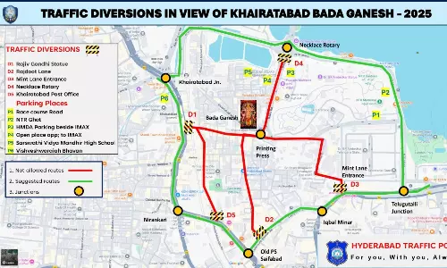 Hyderabad Traffic Advisory Issued In View of Khairatabad Bada Ganesh Installation