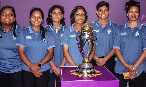 ICC Womens World Cup Trophy Reaches Indore ICC Womens World Cup Trophy Reaches Indore