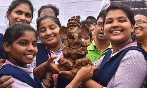 NTR District Creates World Record With 7,730 Eco-Friendly Clay Ganesh Idols
