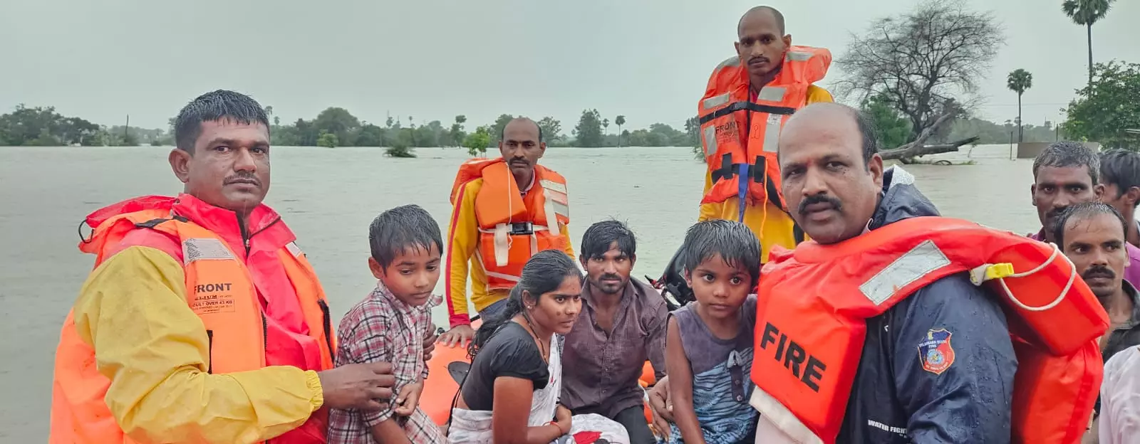 Fire, SDRF Teams Rescue 1,444 People Stuck in Flood Water in North Telangana districts