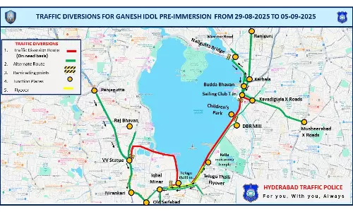 Hyderabad Police Imposes Traffic Restrictions for Ganesh Idols Immersion on Tank Bund