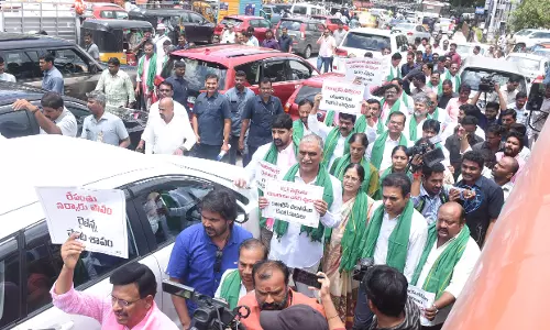 BRS Stages Protests over Urea Shortage BRS Stages Protests over Urea Shortage
